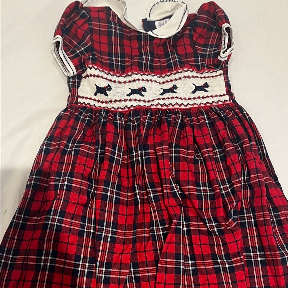 Rachel Riley Red and Black Plaid Kids Dress